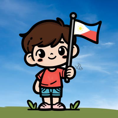 child holding a flag
