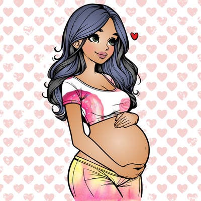 realistic pregnant girl