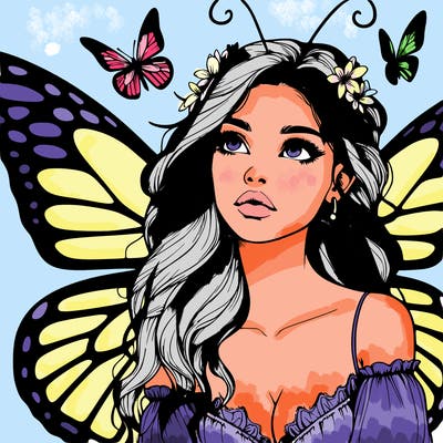butterfly fairy realistic girl