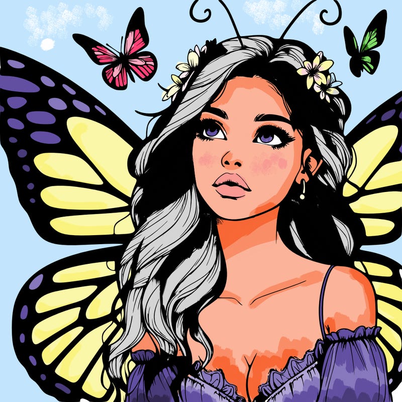 butterfly fairy realistic girl