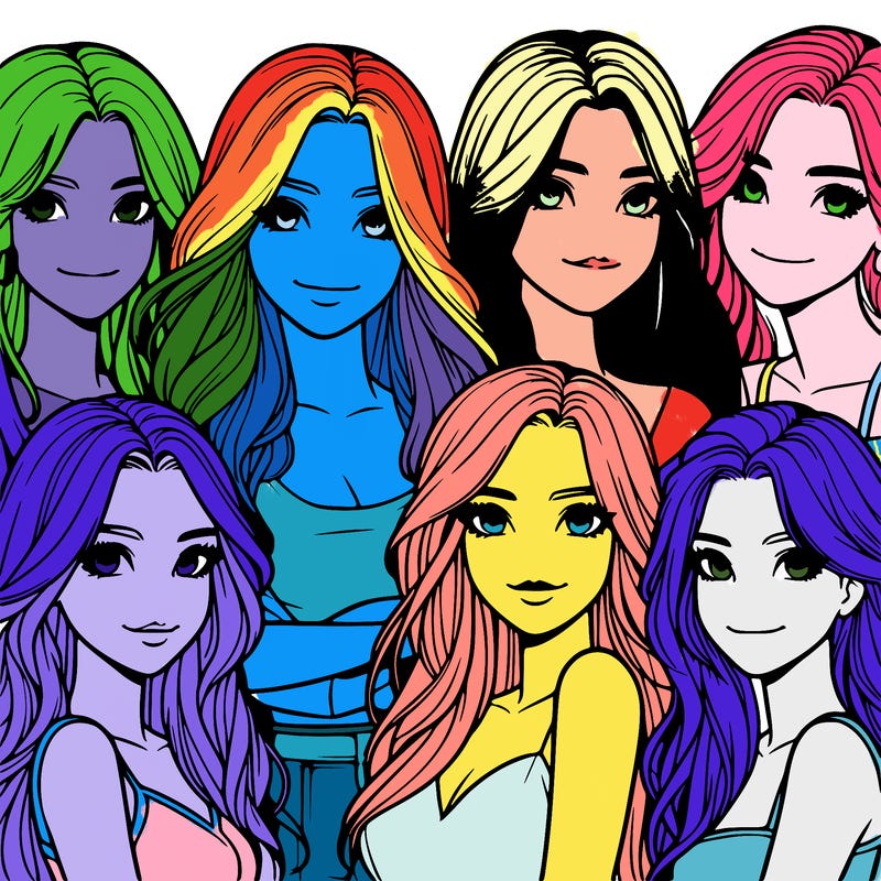 a group of realistic girls