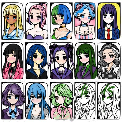 girls that look diffrent anime