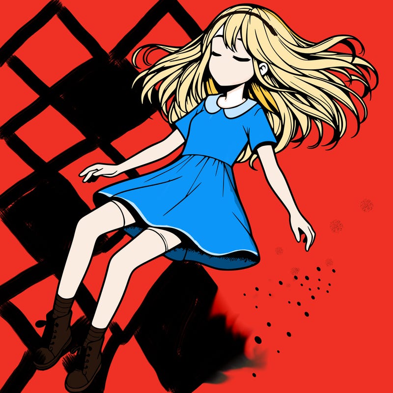 realistic girl floating