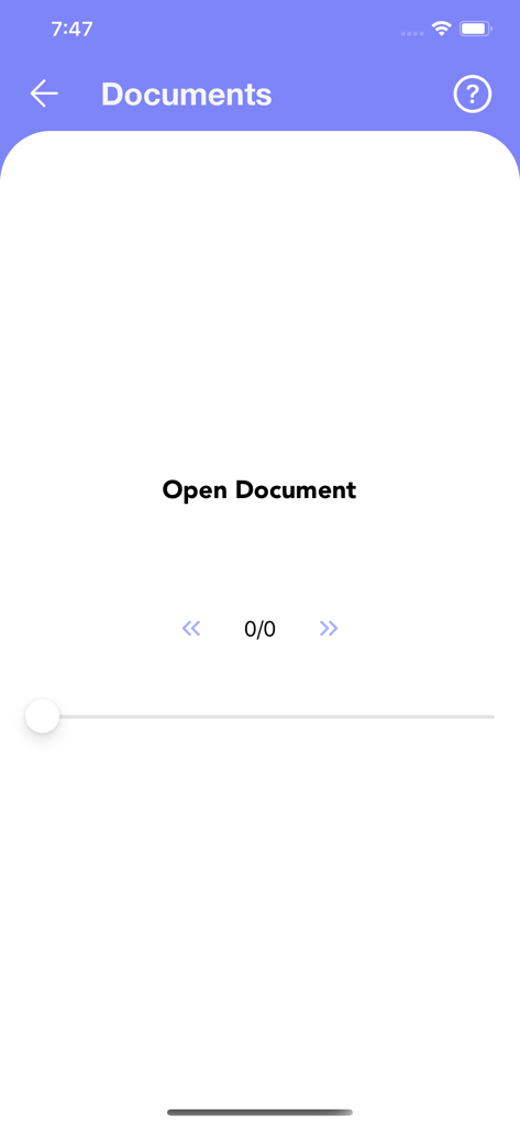 ファイルを開くためのドキュメントセクションを示す、画面ミラーリング アプリのインターフェイス