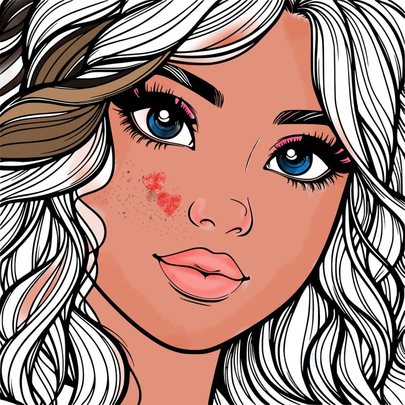 beautiful realistic girl close up to the camera with wavy hair,