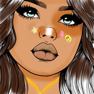 really realistic girl with lips