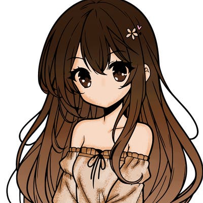 cute anime girl with long hair