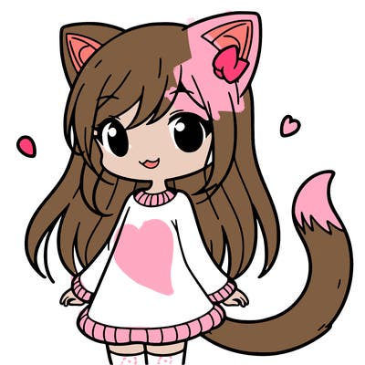 girl with cat ears and tail