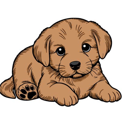 a cute realistic puppy