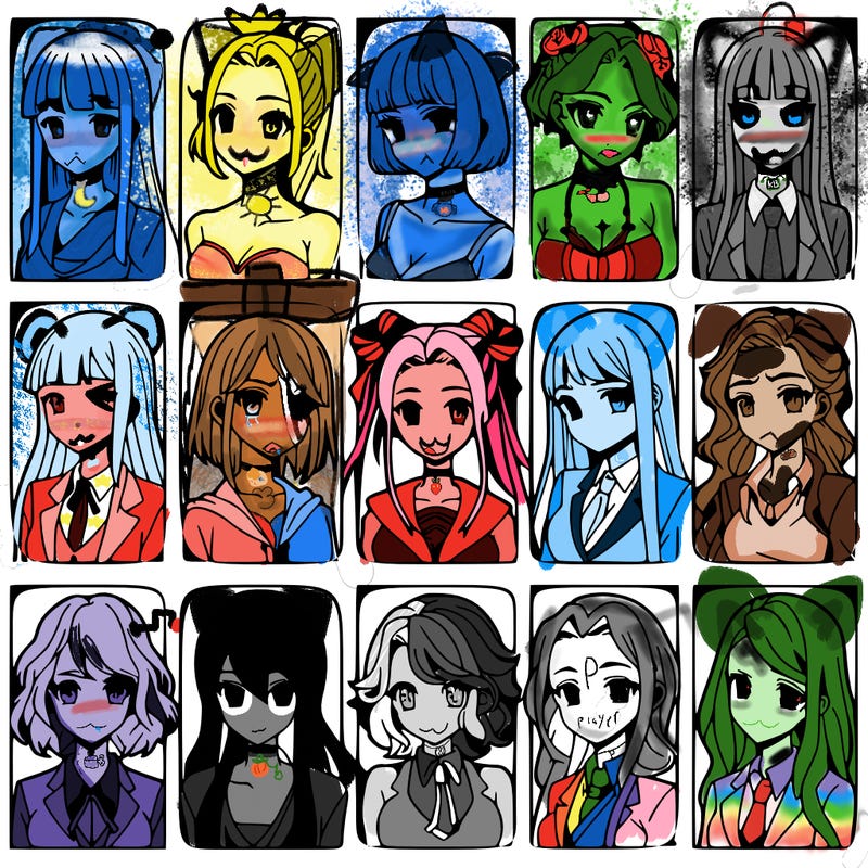 girls that look diffrent anime