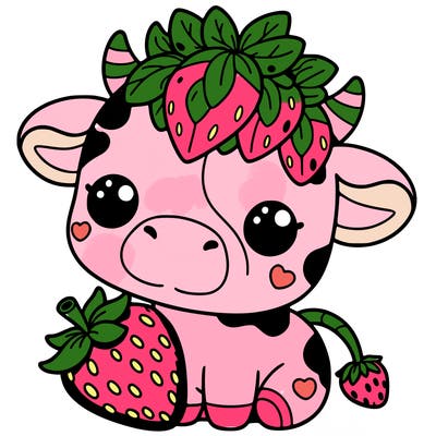cute strawberry cow