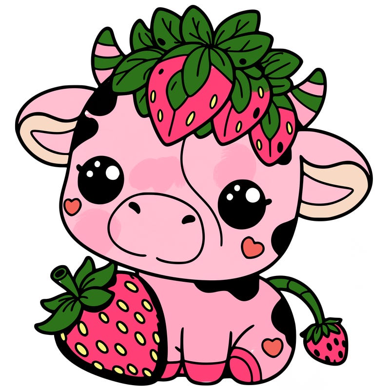 cute strawberry cow