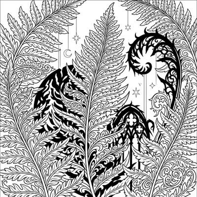 Unleash your creativity with this exquisite gothic fern coloring page, blending lush prehistoric flora with intricate, dark aesthetic elements. Delve into a world of mystery and ornate botanical details, perfect for adult colorists.