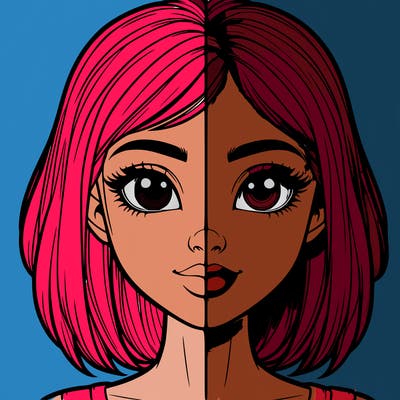 realistic girl in half