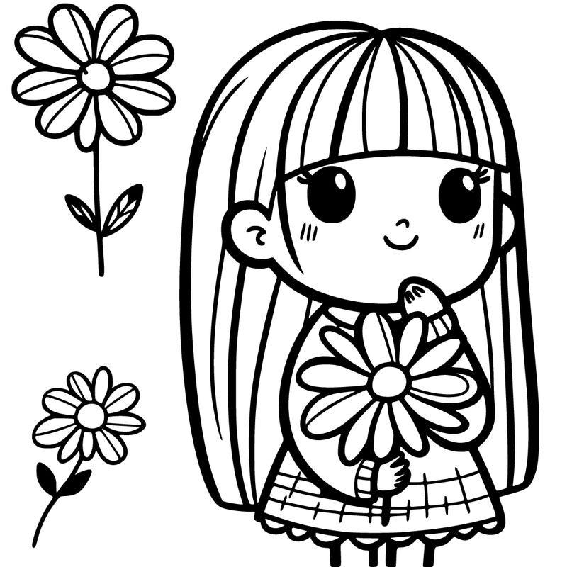 girl holding a flower