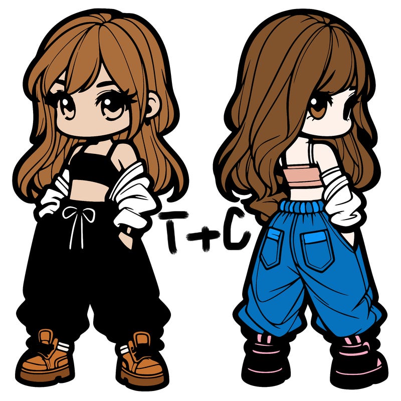 girl in crop top and baggy pants