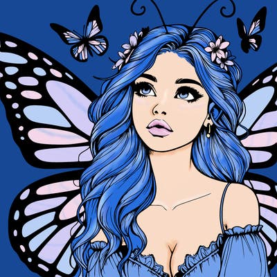 butterfly fairy realistic girl