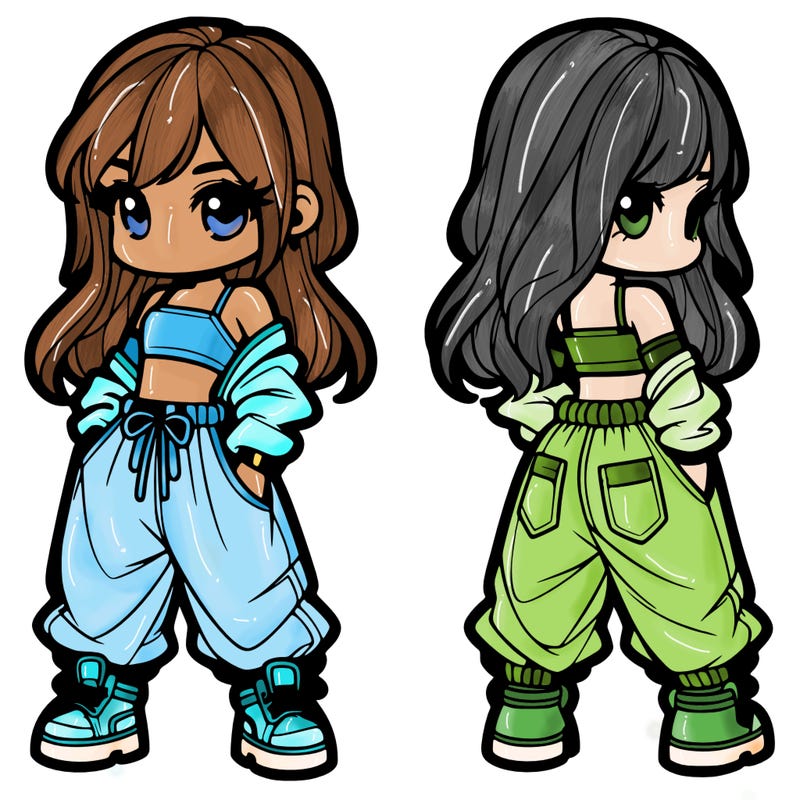 girl in crop top and baggy pants