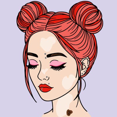 woman with hair buns