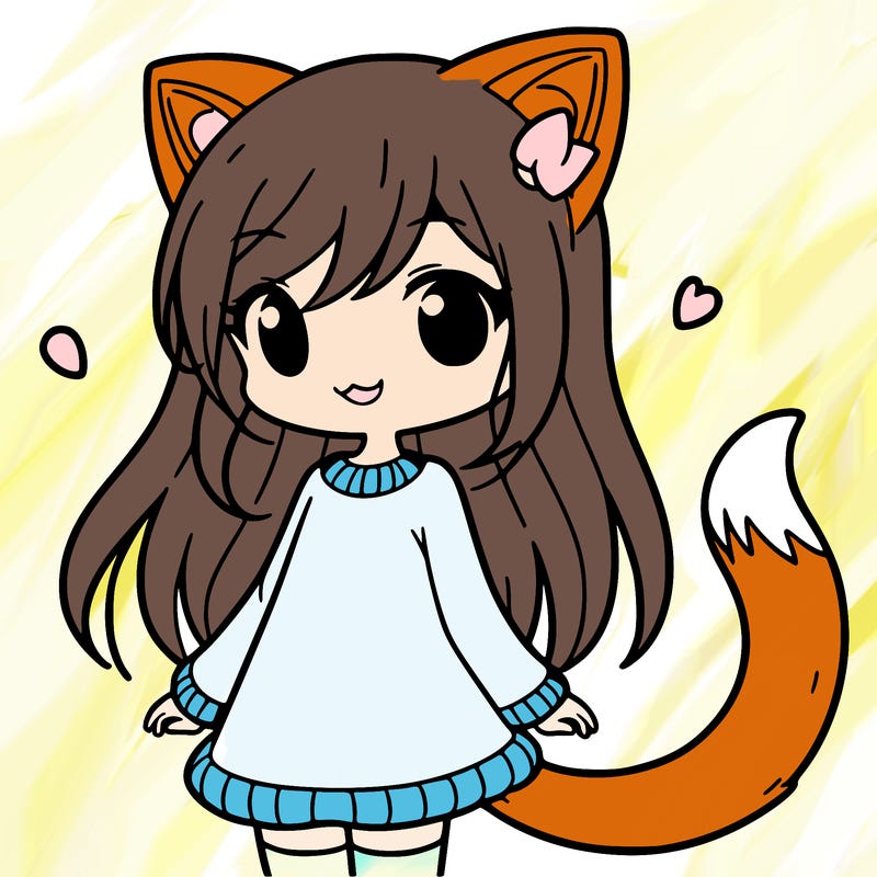 girl with cat ears and tail