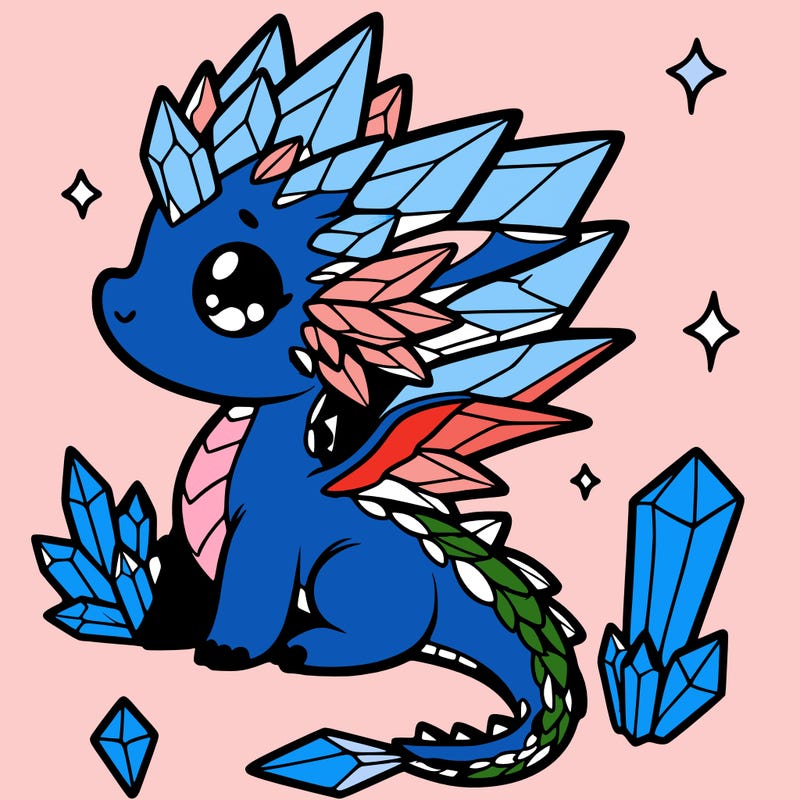 little cute crystal dragon