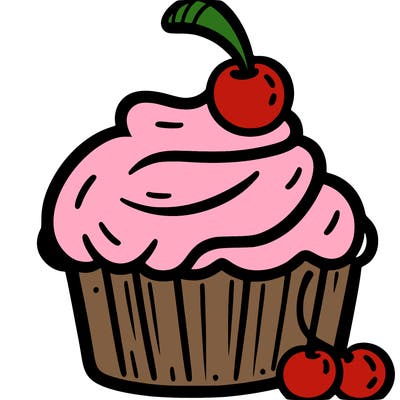 very simple cupcake with a cherry