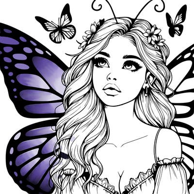 butterfly fairy realistic girl