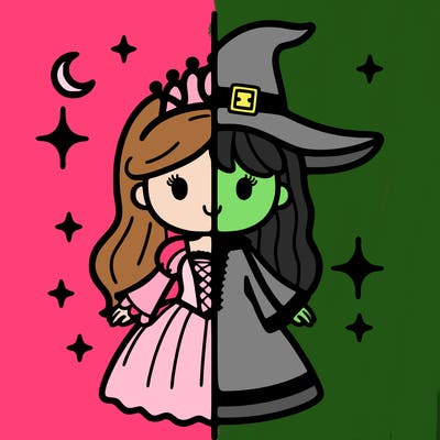 split princess and witch