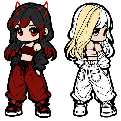 girl in crop top and baggy pants