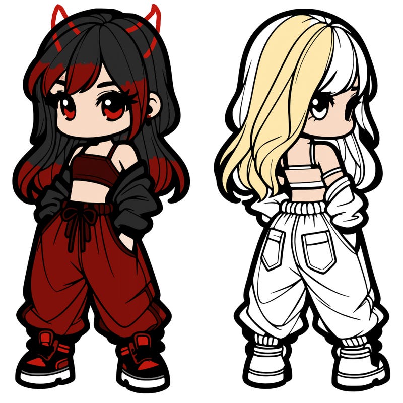 girl in crop top and baggy pants