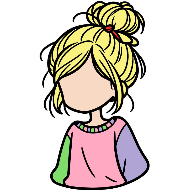 girl with messy bun with is a sweatshirt