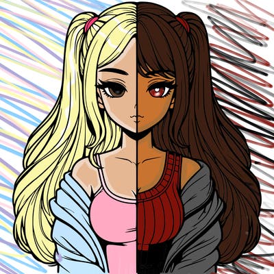 realistic girl split