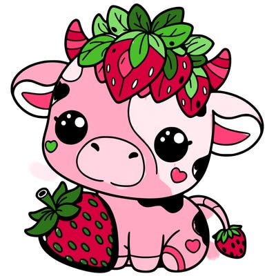 cute strawberry cow