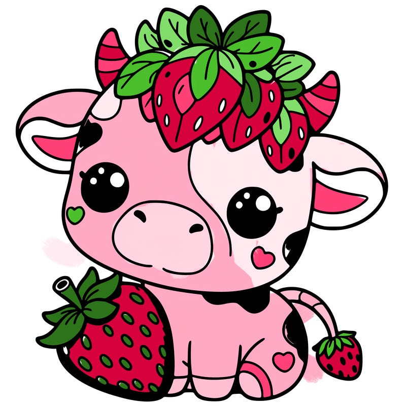 cute strawberry cow
