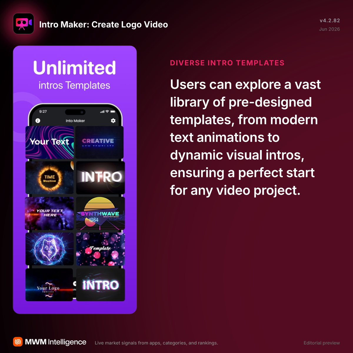 Intro Maker: Create Logo Video - Graphics & Design App | MWM