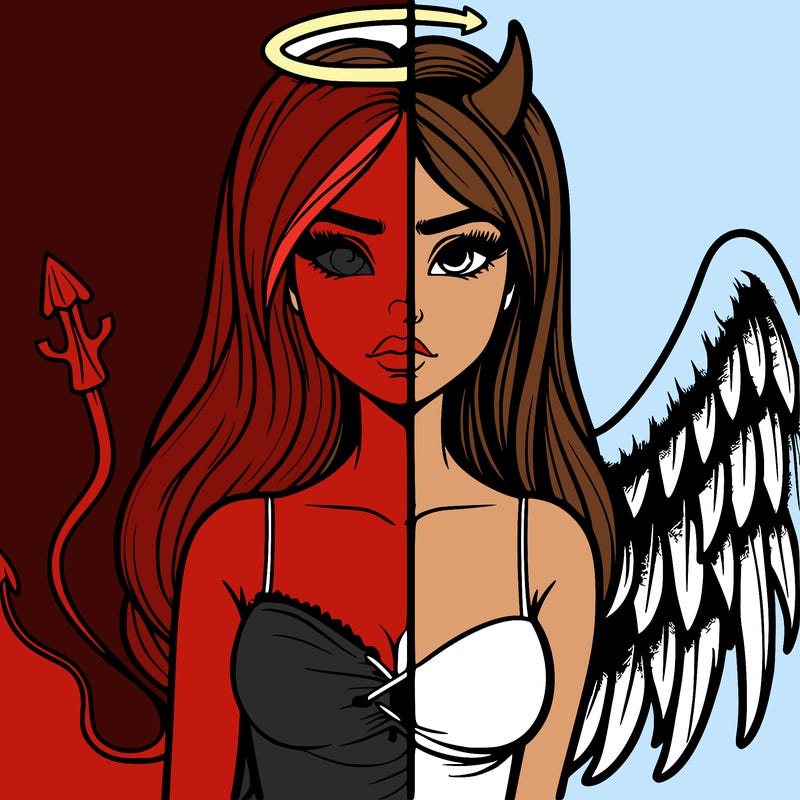 devil vs angel realistic girl