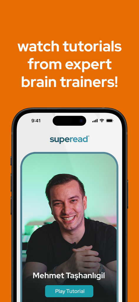 Superead : Super Speed Reading - Superead app interface showing a video tutorial from an expert brain trainer for speed reading and memory techniques