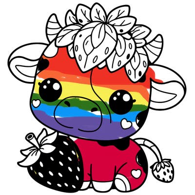 cute strawberry cow