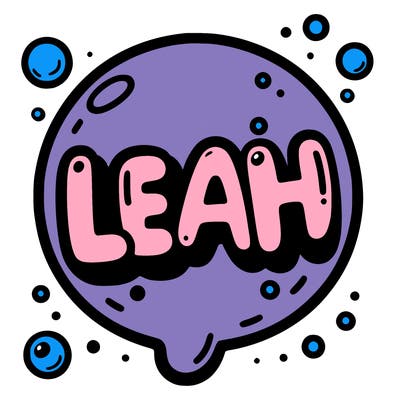 bubble letter saying leah