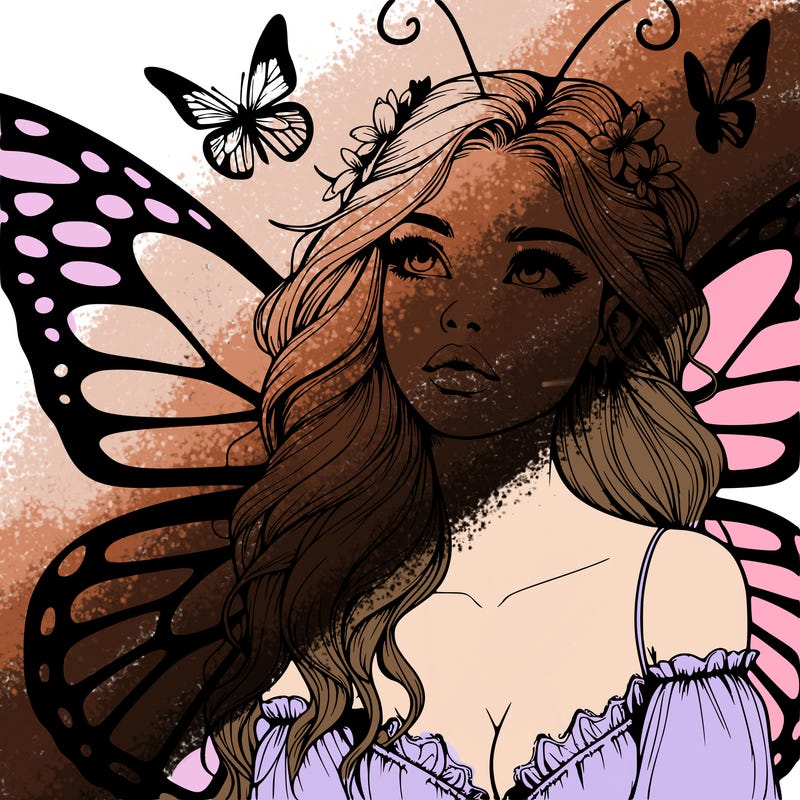 butterfly fairy realistic girl
