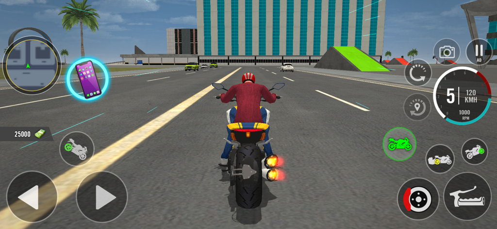 Freestyle Bike Defying Rides - Motorcycle rider on a city street in Freestyle Bike Defying Rides gameplay