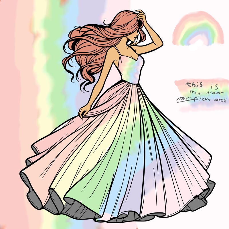 realistic woman with dress flowing in the wind