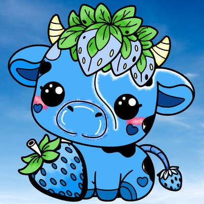 cute strawberry cow