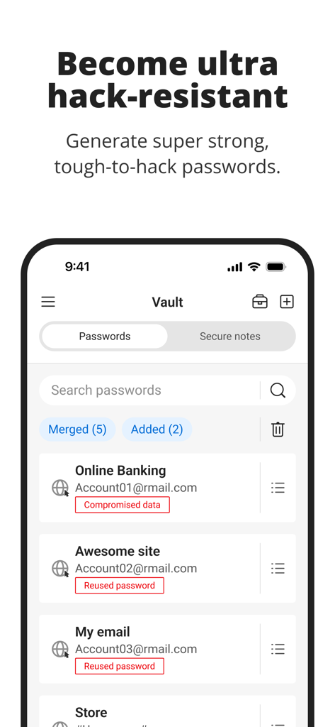 Trend Micro ID Protection - Trend Micro ID Protection Passwort-Tresor zeigt Sicherheitswarnungen für kompromittierte und wiederverwendete Anmeldedaten an