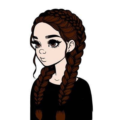 realistic girl with braids