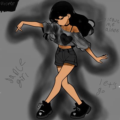 realistic girl danceing