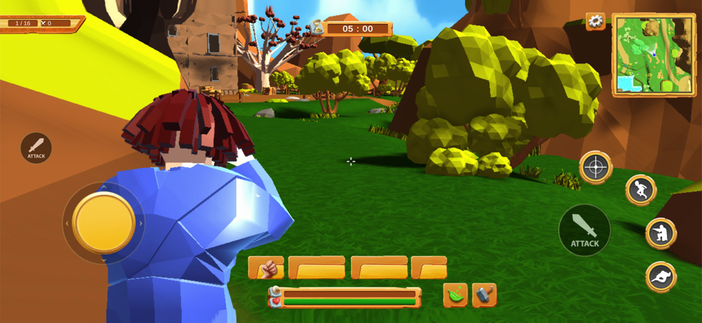 Rise Of Fearless - Gameplay of Rise of Fearless featuring a low-poly character in a vibrant field