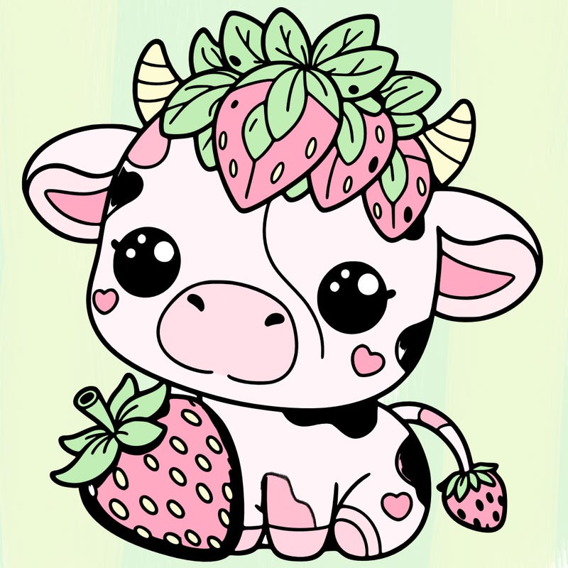 cute strawberry cow