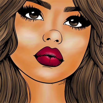 really realistic girl with lips