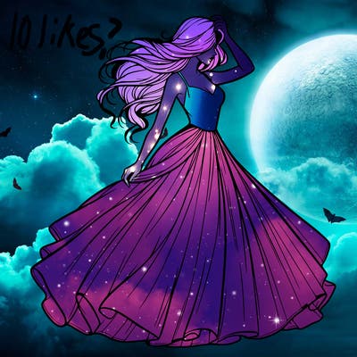 realistic woman with dress flowing in the wind